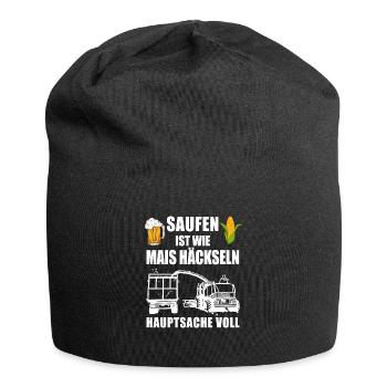 Mais Häckseln Ernte Design für Landwirte - Jersey-Beanie - Schwarz - Vorne