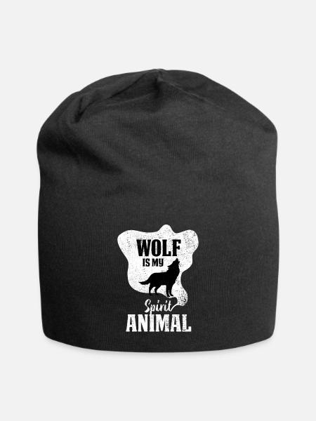 Wolf - Bonnet en jersey - noir