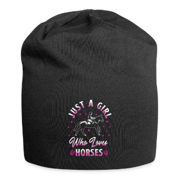 Juste des chevaux de fille - Bonnet en jersey - noir - Devant