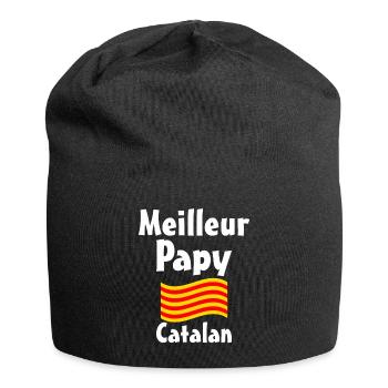 Meilleur Papy Catalan blanc - Bonnet en jersey - noir - Devant