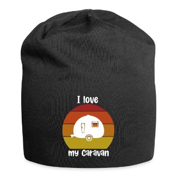 J'aime ma caravane - Bonnet en jersey - noir - Devant