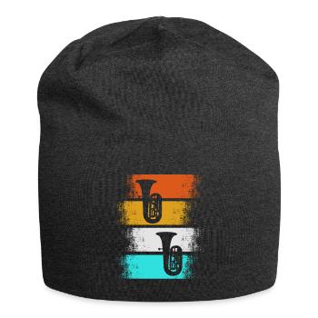 Cadeau de musicien de tuba de musique vintage de joueur de tuba - Bonnet en jersey - charbon - Devant