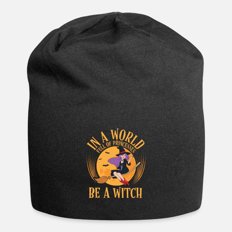 Sei eine Hexe | Hexen Kostüm Halloween - Jersey-Beanie - Schwarz