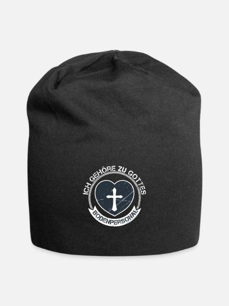 Gottes Bodenpersonal Pfarrer Geschenke Kirche - Jersey-Beanie - Schwarz