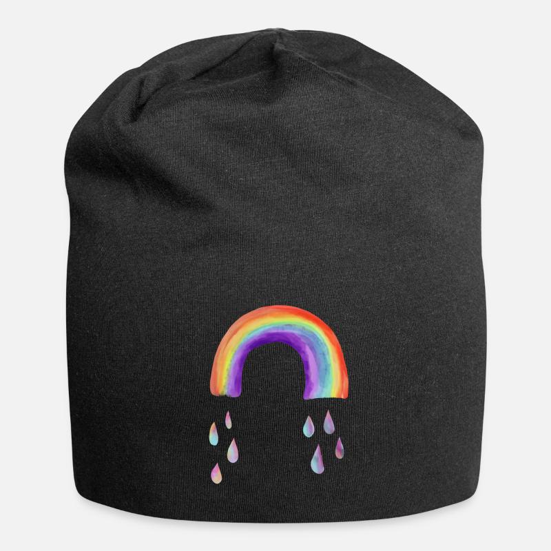arc en ciel - Bonnet en jersey - noir
