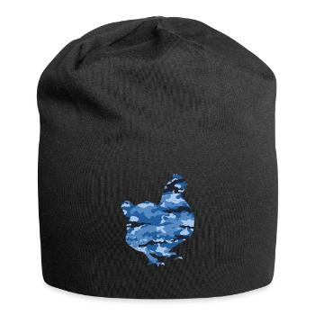 Chicken camo - blue - funny veteran and military - Jersey Beanie - black - Front