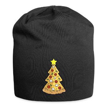 Pizza Weihnachtsbaum Weihnachten Winter - Jersey-Beanie - Schwarz - Vorne