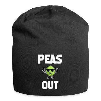 Peas Out – Peace Cool Pea Pun - Jersey Beanie - black - Front