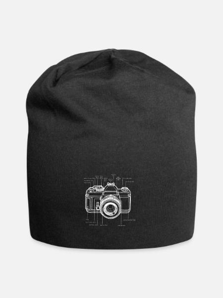 Camera Diagram - Camera Anatomy & Structure - Jersey Beanie - black