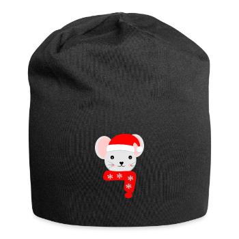 Souris de Noël à Noël - Bonnet en jersey - noir - Devant