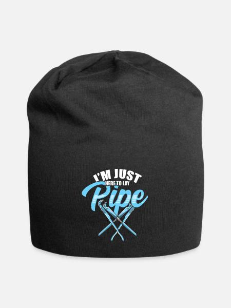Klempner Sanitär Arbeit Rohr Geschenk - Jersey-Beanie - Schwarz