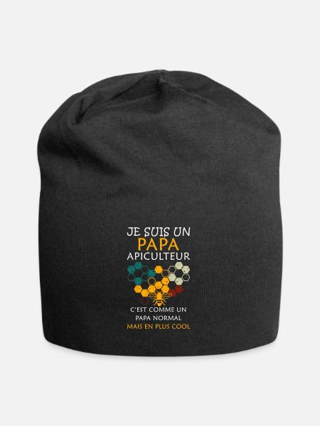 Papa Cool Apiculture Abeille Apiculteur Miel - Jersey-Beanie - Schwarz