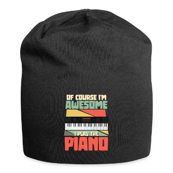 Bien sûr, je suis génial, je joue du piano - Bonnet en jersey - noir - Devant