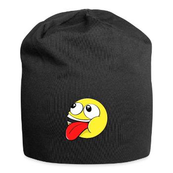 Smile Gesicht Fun Smilies Cartoon Smilie Lächeln - Jersey-Beanie - Schwarz - Vorne