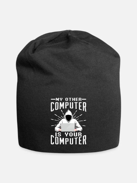 Hacker Computer - Jersey-Beanie - Schwarz