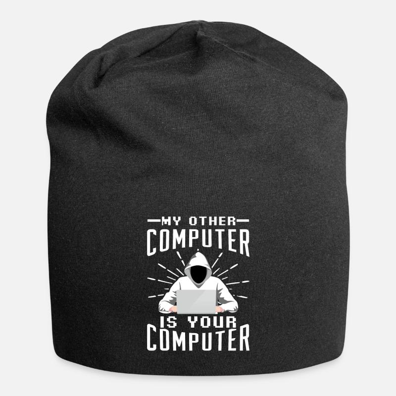 Hacker Computer - Jersey-Beanie - Schwarz