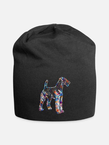 Airedale Terrier Geometrische Hemden - Jersey-Beanie - Schwarz