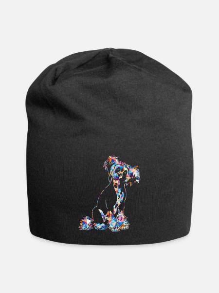 Chinesische geometrische Hemden mit Haube - Jersey-Beanie - Schwarz