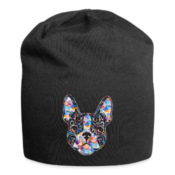 Chemise Géométrique Bouledogue Français - Bonnet en jersey - noir - Devant