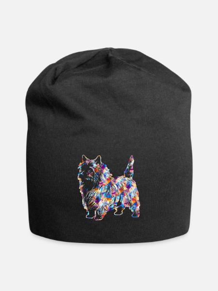 Cairn Terrier geometrische Hemden - Jersey-Beanie - Schwarz