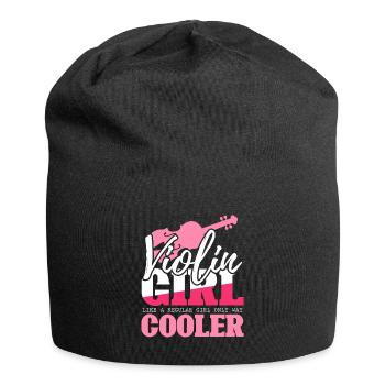 Violin Girl - Violinist Gift - Jersey Beanie - black - Front