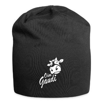 Lustige Kuh Hoamat Mundart Kühe Alm Berg Geschenk - Jersey-Beanie - Schwarz - Vorne