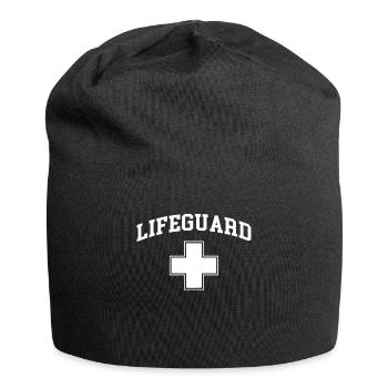 Lifeguard Red Color Shirt White Cross Halloween Nu - Jersey Beanie - black - Front