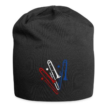 Trombone trombonist musical instrument - Jersey Beanie - black - Front