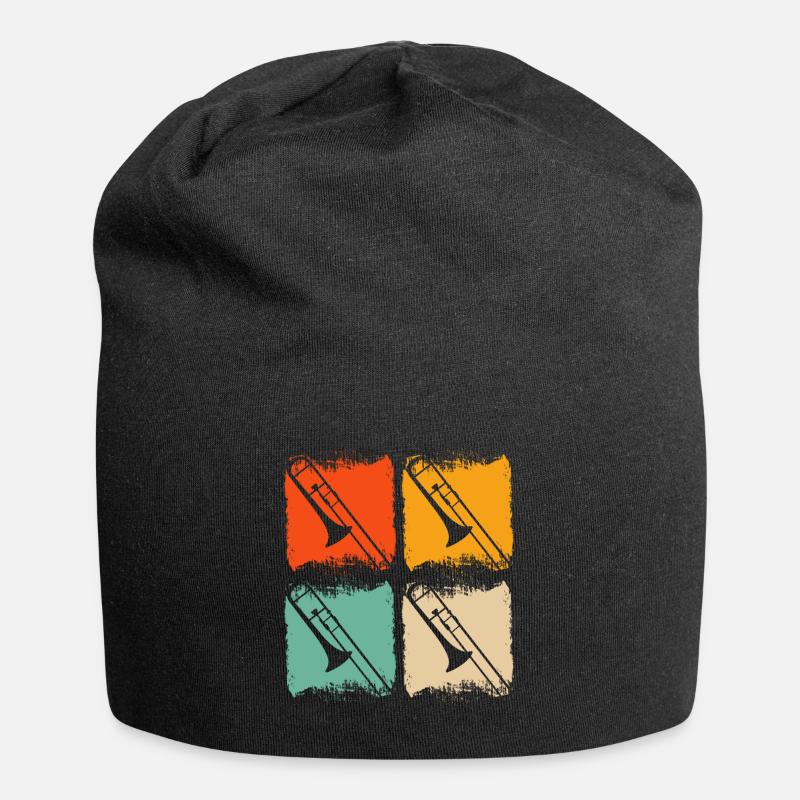 Posaune - Jersey-Beanie - Schwarz