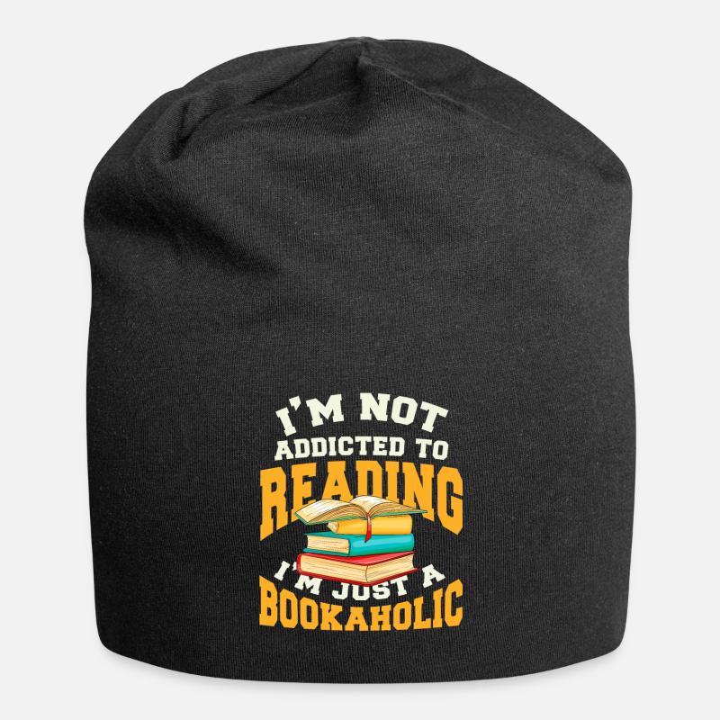 Buch - Jersey-Beanie - Schwarz