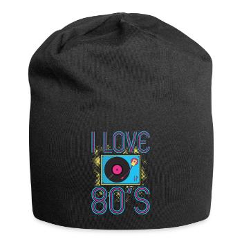 80s 80s costume I Love 80s - Jersey Beanie - black - Front