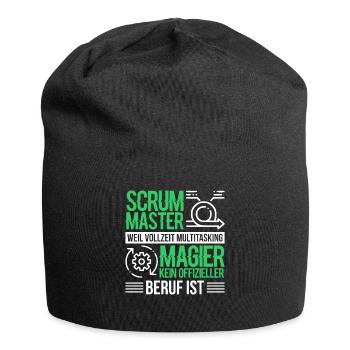 Docker Scrum Master Software Coding Geschenk - Jersey-Beanie - Schwarz - Vorne