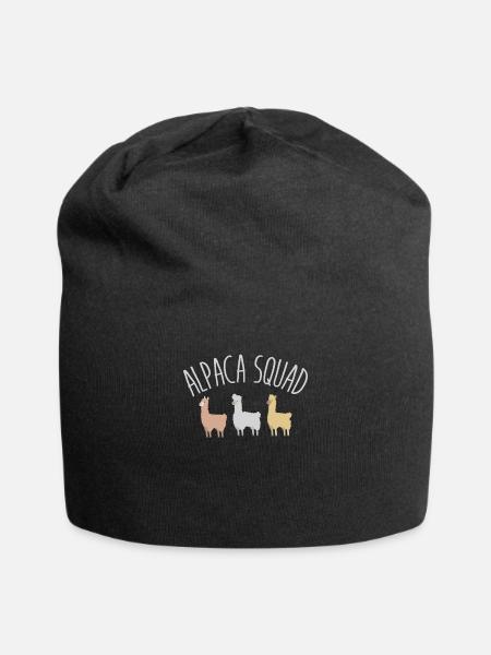 Alpaca Girl Lama Alpaca Squad Team - Bonnet en jersey - noir