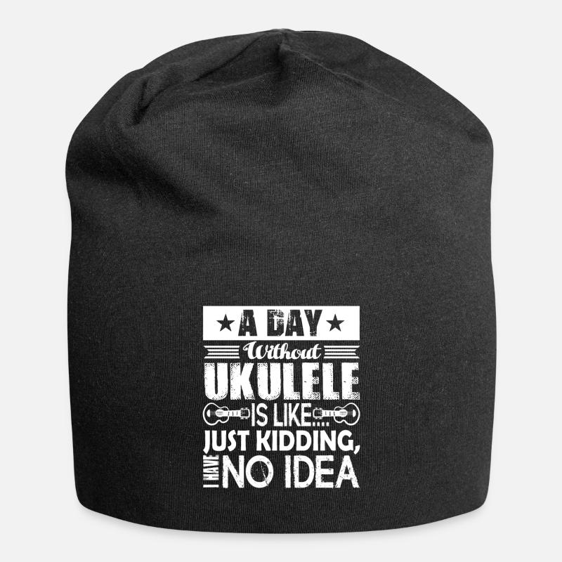 Ukulele Ein Tag ohne Ukulele - Jersey-Beanie - Schwarz