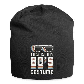 80s gift, This Is My 80s Costume gift, 80s Party - Jersey Beanie - black - Front