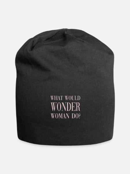 Wonder saying gift christmas woman - Jersey Beanie - black