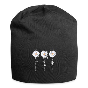 faith hope love daisies - Jersey Beanie - black - Front
