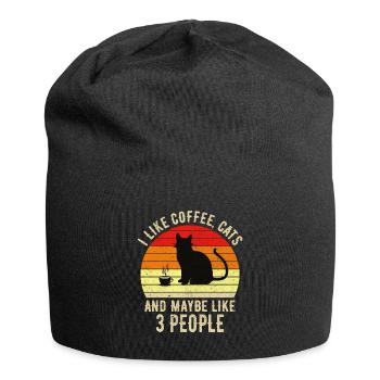 Les félins et les chats de café cadeau - Bonnet en jersey - noir - Devant