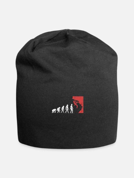 Klettern Evolution Berg Kletterer Bergsteigen - Jersey-Beanie - Schwarz