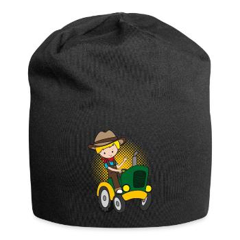 Tractor driver boy farmer farmer kids gift - Jersey Beanie - black - Front