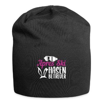 Hüttengaudi Skihaserl Wintersport Skihase Geschenk - Jersey-Beanie - Schwarz - Vorne