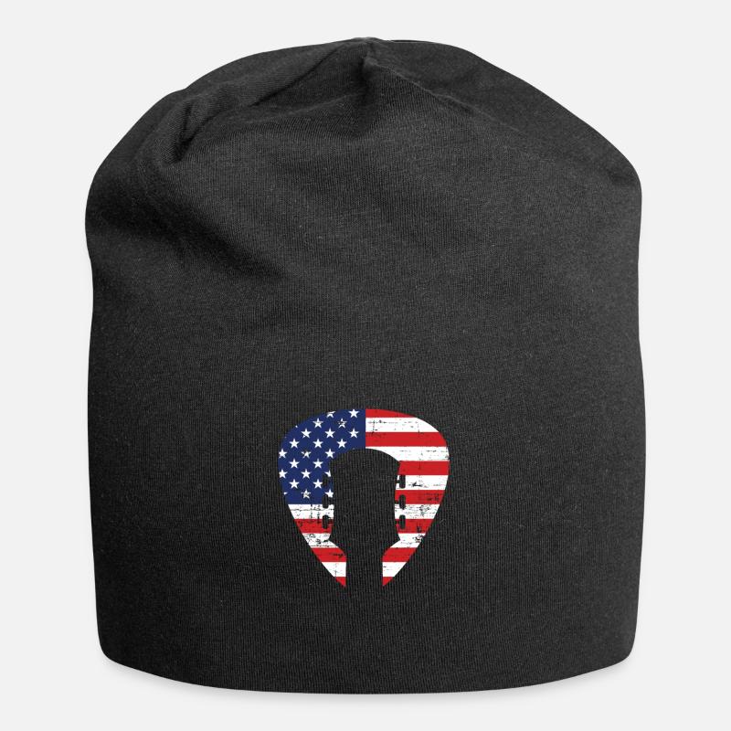 Gitarre - Jersey-Beanie - Schwarz