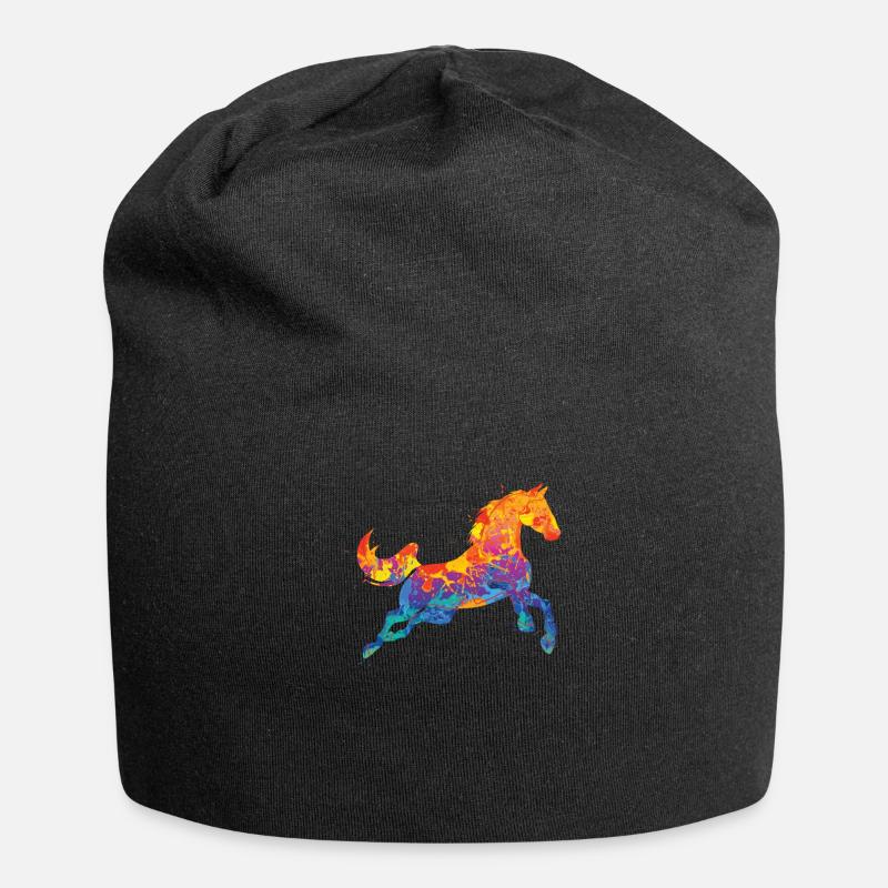 horse - Jersey Beanie - black
