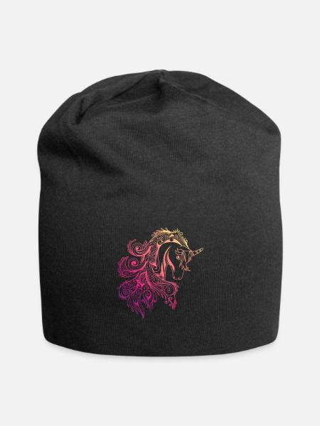 Pferd - Jersey-Beanie - Schwarz