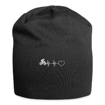 Rennrad Herzschlag Radrennen Fahrradrennen Puls - Jersey-Beanie - Schwarz - Vorne