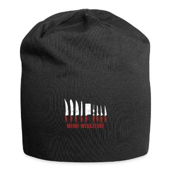 Coole Lustige Koch & Metzger Messer Geschenke - Jersey-Beanie - Schwarz - Vorne