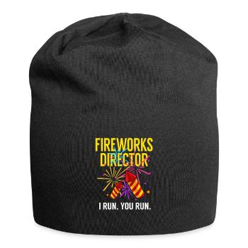 Feuerwerk Pyrotechniker Kracher Rakete - Jersey-Beanie - Schwarz - Vorne