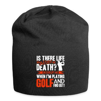 Golf Unterbrechen Sie nicht, wenn ich Golf spiele - Jersey-Beanie - Schwarz - Vorne