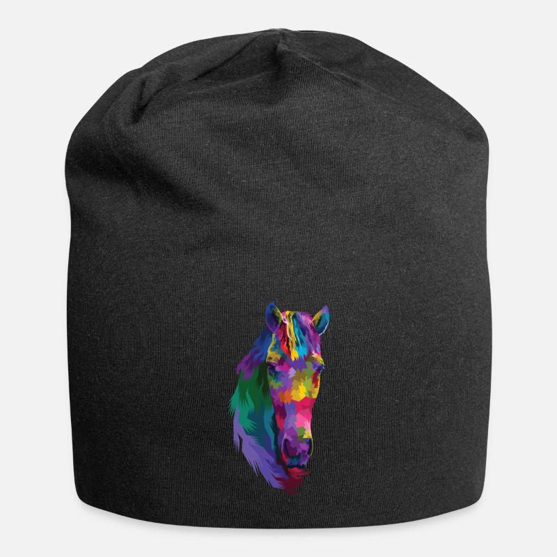 Idée cadeau de cadeau d'équitation douce de chevaux de cheval - Bonnet en jersey - noir