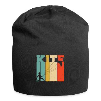 Kite kiting kitesurfing board kiter surfing gift - Jersey Beanie - black - Front